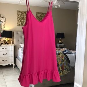 Hot pink peplum dress
